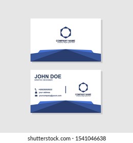 simple clean professional business card design template vector blue