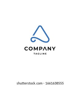 Simple clean professional letter A logo design concept