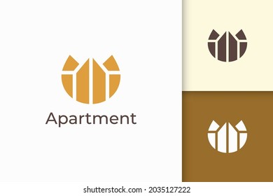 Logotipo de propiedad o apartamento simple y limpio para negocios inmobiliarios