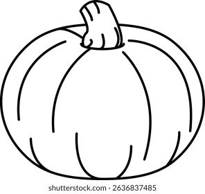 Simple and Clean Pumpkin Line Art