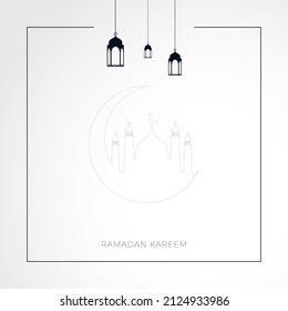 Sencillo y limpio fondo ramadan kareem. Diseño de kareem de Ramadán con vector espacial vacío.