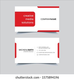 Simple & Clean Red Business Card Template