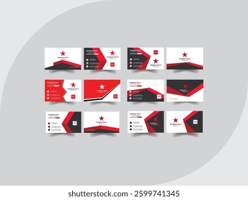 Simple and Clean Red and White Business Card Template
