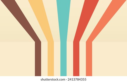Simple Clean Retro Background Design with Perspective Lines. Vector illustration