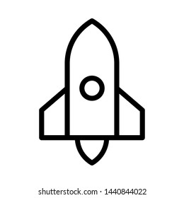 Simple and clean Rocket icon. Rocket outline icon.