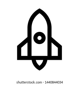 Simple and clean Rocket icon. Rocket outline icon.
