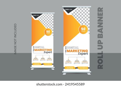 Simple and clean roll up banner design template