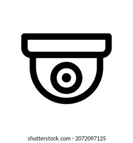 Simple And Clean Rounded CCTV Security Camera Vector Icon On White Background