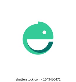 simple and clean rounded chameleon logo