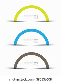 Simple And Clean Rounded Graphic For Business Background / Half Circle Infographics