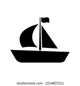 Simple And Clean Sailboat Vector Silhouette Illustration