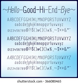 Simple and clean sans serif font.