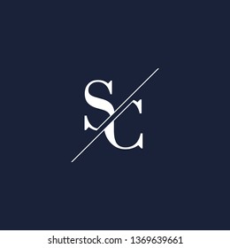 Simple and clean SC initial letter sign vector  logo design