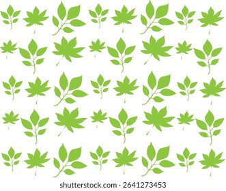 Simple and clean seamless vector pattern with green leaves. Great for stationery, gift wrapping, wallpaper, and nature-themed designs.
