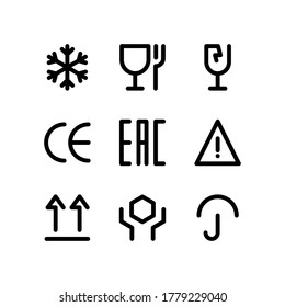 Simple and Clean Set of icons for packaging vector