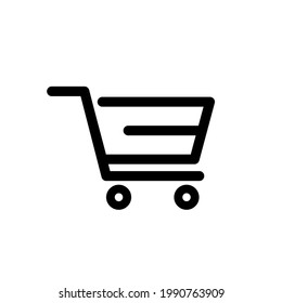 Simple And Clean Shopping Cart Outline Vector Icon