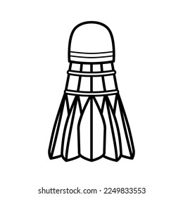 Simple And Clean Shuttlecock Outline Vector Icon Illustration