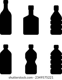 Icono de botella de silueta simple y limpia
