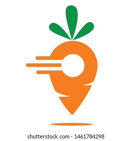 simple clean smart carrot logo, fluid smooth and vibrant with colors