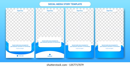 Simple And Clean Social Media Instagram Story Design Template With White Panel For Paragraph Body Text Explanation And Blue Background