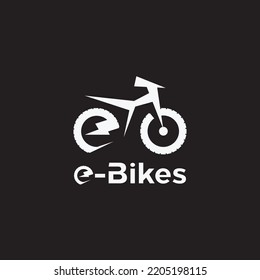 einfaches, sauberes und starkes E-Bike-Logo-Design. Vektorsymbol-Inspiration. Bolzen und Fahrrad