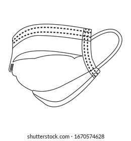 Simple and clean Surgical Mask icon with a white background. Vector illustration.