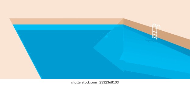 Simple clean swimming pool clipart flat design illustration, graphic layout template for app ui ux web banner poster card flyer brochure. Morden style drawing vector isolated on white background