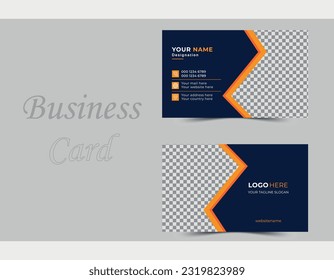 Simple Clean Template Vector Design | Creative Double-sided Business Card Template |