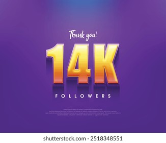 Simple and clean thank you design for 14k followers.