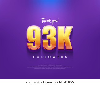 Diseño de agradecimiento simple y limpio para 93k seguidores.