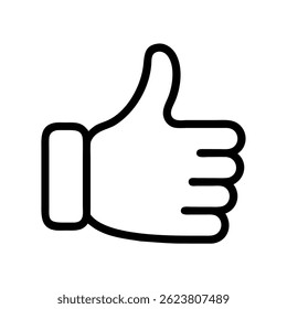Simple, clean thumbs up hand gesture icon. 