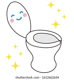 
Simple and clean toilet illustration