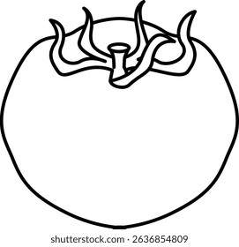 Simple and Clean Tomato Line Art