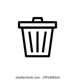 Simple And Clean Trash Outline Icon Vector