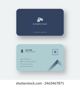 Simple and clean two sides design of name card template with soft color tone