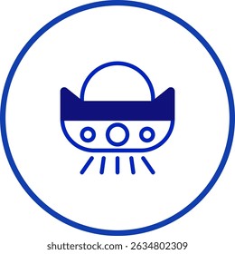 Simple and Clean UFO Icon Design in Blue and White for Modern Applications