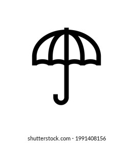 Simple And Clean Umbrella Outline Icon Vector 