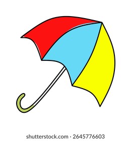 Icono de Vector de paraguas simple y limpio, ideal para App de Clima, gráficos de días lluviosos, conceptos de protección o Elementos de diseño estacionales en proyectos digitales e impresos.