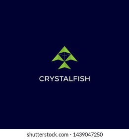 simple, clean, unique, bold, modern and sophisticated logo design illustration inspiration with up arrow, fish and diamond
