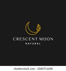 A simple, clean and unique logo about the crescent moon and nature.
EPS 10, Vector.