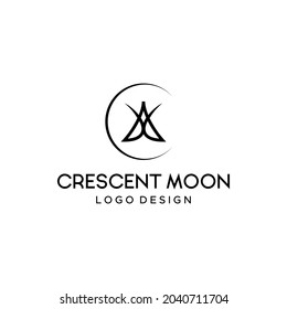 A simple, clean and unique logo about the crescent moon and nature.
EPS 10, Vector.