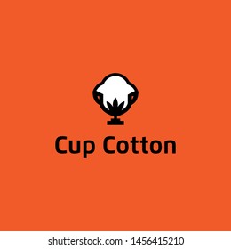 simple, clean, unique and modern cup and cotton logo design vector icon illustration inspiration