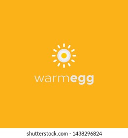 simple, clean, unique and modern logo design with sun and egg