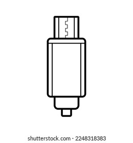 Simple And Clean Usb Charger Type Adaptor Vector Icon Illustration