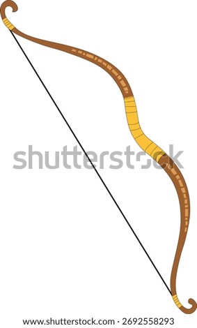 Simple and clean vector art of a traditional hunting bow perfect for outdoor or adventure designs