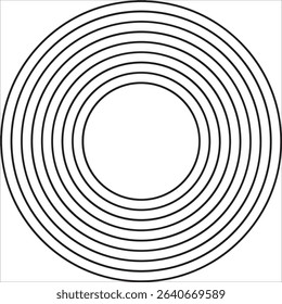 Simple and clean vector design featuring concentric circles. Ideal for abstract backgrounds, modern graphics, sound waves, or minimalist branding.