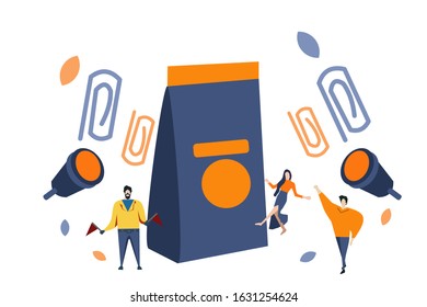 simple and clean vector flat illustration design; for your website; landing page flat vector design illustration,products, spotlights and people ; good for describing featured product