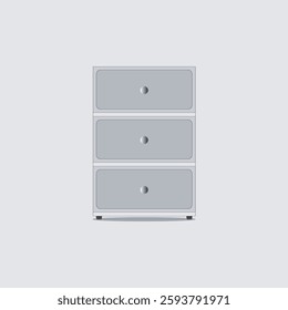 A simple, clean vector icon illustration of a cabinet with multiple drawers. The cabinet is shown in a frontal view