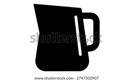 Simple, clean vector illustration of a milk frothing pitcher, ideal for cafe menus, barista tools, or beverage service concepts. Professional and modern.