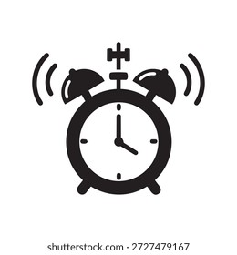Uma ilustração vetor simples e limpo de um despertador minimalista com sinos de toque.